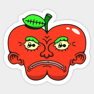 Angry Apple Sticker